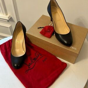 Christian Louboutin black leather heels